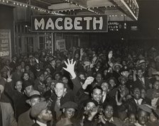 Crowds at the Lafayette Theatre in Harlem at the opening of "Macbeth", 1936. Creator: Unknown.
