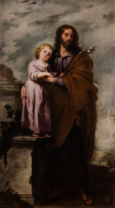 Saint Joseph with Infant Christ, 1665-1666. Creator: Murillo, Bartolomé Estebàn (1617-1682).