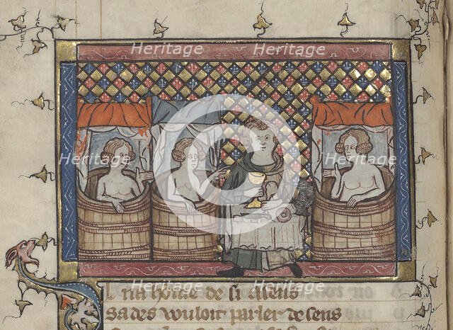 Miniature from Les dits de Watriquet de Couvin, 14th century. Creator: Maître de Watriquet (active 14th century).