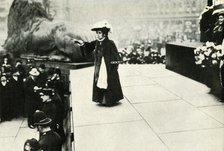 Jennie Baines speaking in Trafalgar Square, 1908, (1947).  Creator: Unknown.