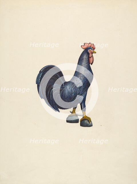 Wooden Rooster, 1935/1942. Creator: John Davis.