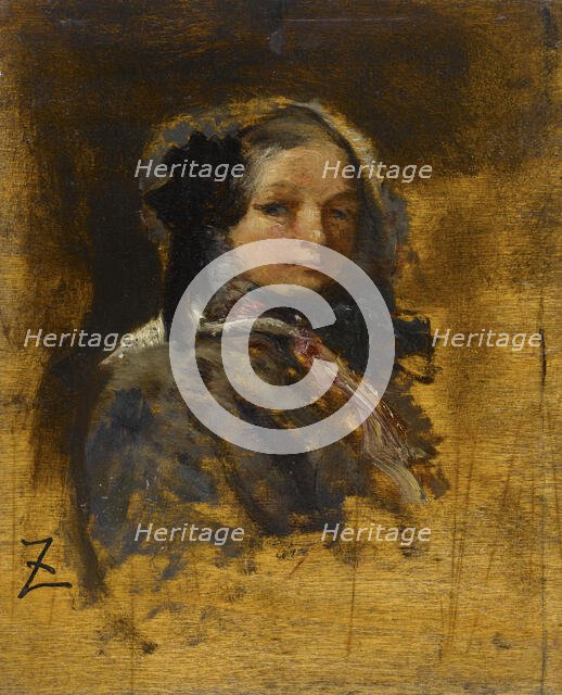 Portrait de jeune fille, between 1845 and 1848. Creator: Felix Francois Georges Philibert Ziem.