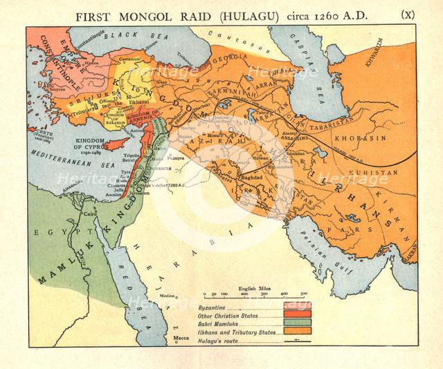 'First Mongol Raid (Hulagu), circa 1400 A.D.', c1915.  Creator: Emery Walker Ltd.