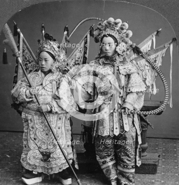Chinese bride and bridegroom, Canton, China, late 19th or early 20th century. Artist: Keystone View Company