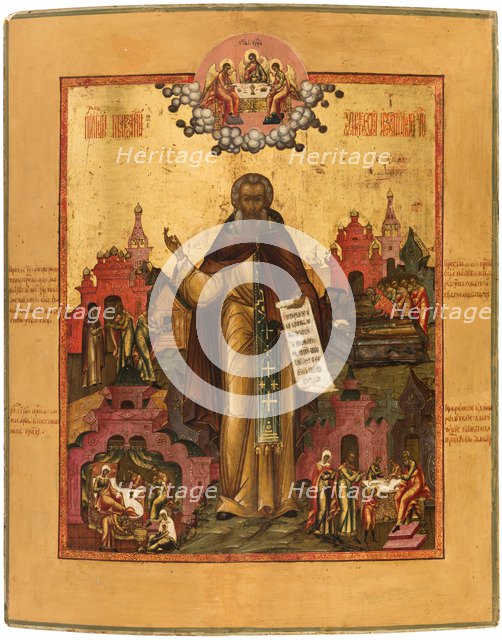 Saint Macarius of Unzha with Scenes from his Life, Mid of the 19th cen.