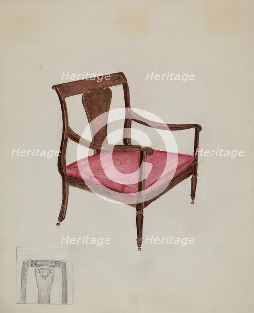 Arm Chair, 1935/1942. Creator: Unknown.