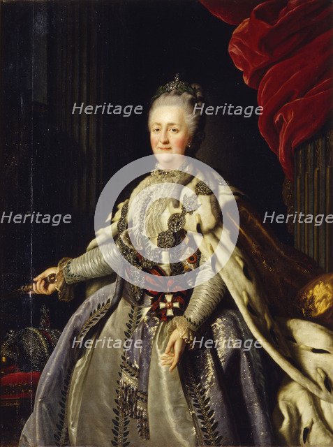 Portrait of Empress Catherine II (1729-1796). Artist: Anonymous  