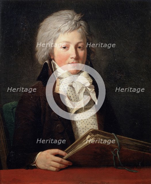 'Portrait of a Young Man holding a Folder with Drawings', 1791.  Artist: Francois-Andre Vincent