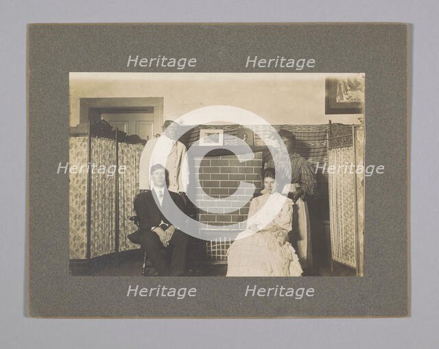 Photograph of theatre production with blackface actors and Oliver Howard Horner, ca. 1910. Creator: Unknown.