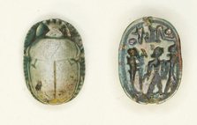 Scarab: The God Ptah with a Standing King and the Name of Usermaatra Setepenra (Ramesses II)... Creator: Unknown.