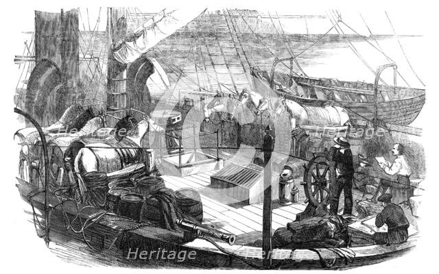 Shipping Artillery Horses at Calais, for the French Expeditionary Force to the Baltic, 1854. Creator: Unknown.