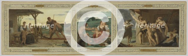 Esquisse pour la mairie du 2ème arrondissement : Education. Mariage. Patrie, 1880. Creator: Edouard Michel Lancon.