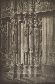 Chartres Cathedral. Right Door of the Royal Portal, West Side, XII Century, before July 1857. Creator: Charles Nègre.