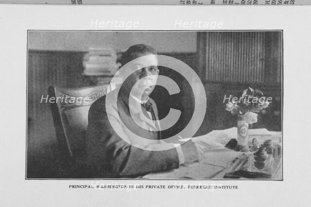 Principal Washington in his private office, Tuskegee Institute, 1923. Creator: Unknown.