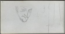 Sketchbook, page 83: Study of a Face, Legs. Creator: Ernest Meissonier (French, 1815-1891).