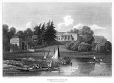 'Hampton House, the seat of Mr Garrick', Hampton, Richmond upon Thames, London, 1815.Artist: William Radclyffe