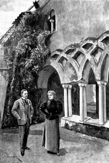 Adam Johnstone's Son: A silence followed...warm blood mantled softly in the girl's fair cheeks, 1895 Creator: George Meisenbach.