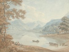 View of Derwent Water, towards Borrowdale (Cumberland), 1754-1817. Creator: Thomas Hearne.