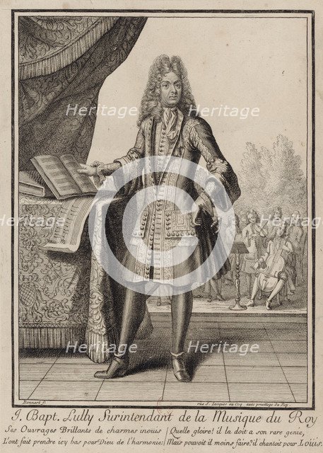 Composer Jean-Baptiste Lully, before 1711. Artist: Bonnart, Henri (1642-1711)