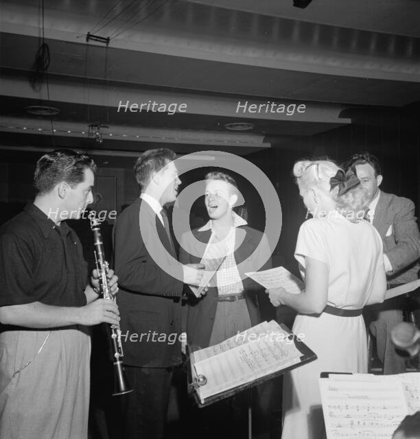 Portrait of Jerry Wald, Gordon MacRae, Mel Tormé, Marion Hutton...Saturday Teentimers Show, NY, 1947 Creator: William Paul Gottlieb.