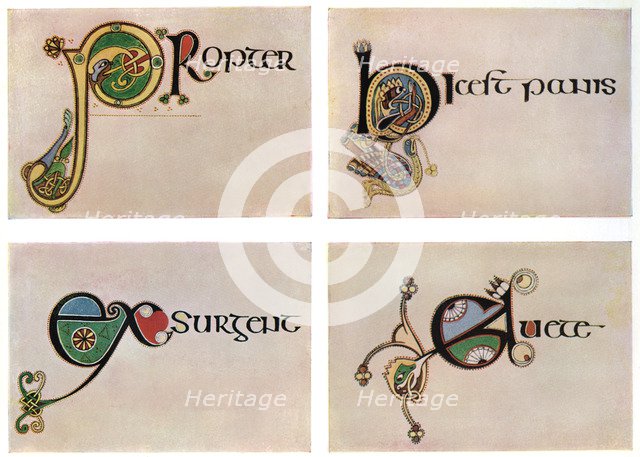 Compound letters, 800 AD, (20th century). Artist: Unknown