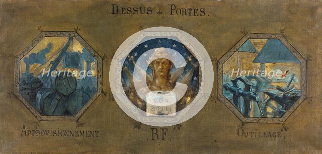 Esquisse pour la salle des mariages de la mairie du 19ème arrondissement: L'Approvisionne..., 1880. Creators: Henri Gervex, Emile-Henri Blanchon.