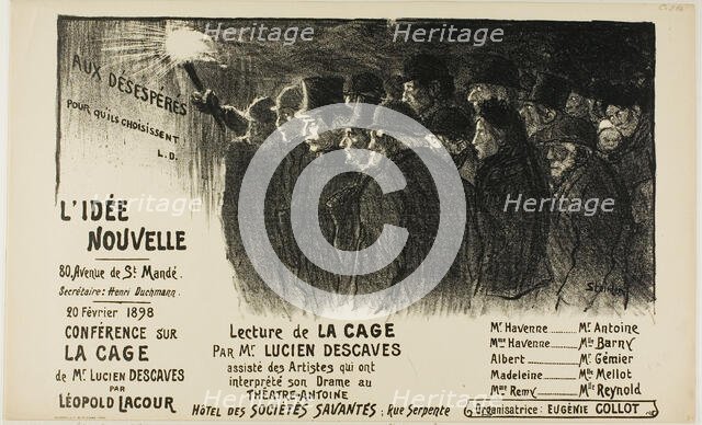 L'Idée Nouvelle, February 1898. Creator: Theophile Alexandre Steinlen.