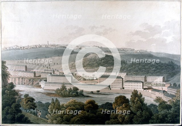 New Lanark Mills, Scotland, c1815. Artist: Unknown