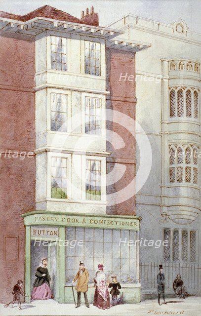 Button's pastry and confectionery shop, 187 Fleet Street, City of London, 1887. Artist: Frederick Napoleon Shepherd