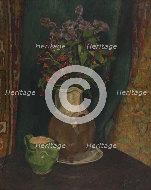 Still life with wallflowers, 05–1900. Creator: George-Daniel de Monfreid.