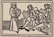 School lessons. From Speculum Vitae Humanae by Rodericus Zamorensis, 1479. Creator: Anonymous.