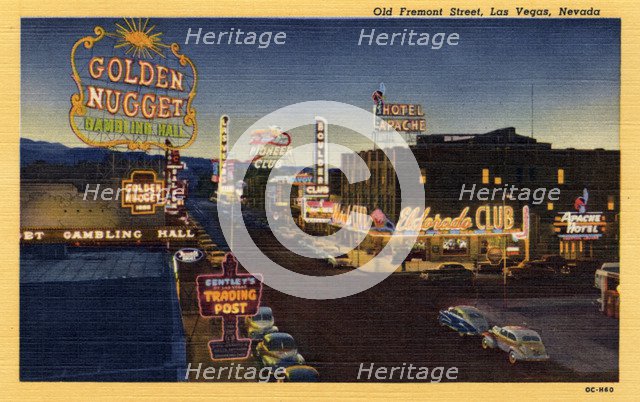 'Old Fremont Street, Las Vegas, Nevada', 1950. Artist: Unknown