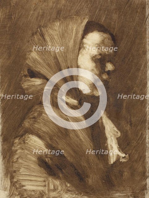 Woman in Scarf, about 1895. Creator: William Merritt Chase.