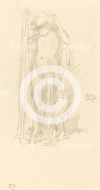 Model Draping, c. 1889. Creator: James Abbott McNeill Whistler.