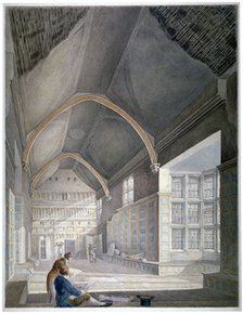 Interior view of the hall, Furnival's Inn, during demolition, City of London, c1819.                 Artist: Robert Blemmell Schnebbelie
