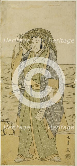 The Actor Nakamura Nakazo I as Kume no Heinaizaemon Disguised as the Street Fortune-tel..., c. 1783. Creator: Shunsho.