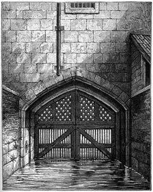 Traitors' Gate, Tower of London, 1801, (1893).Artist: Charles Tomkins