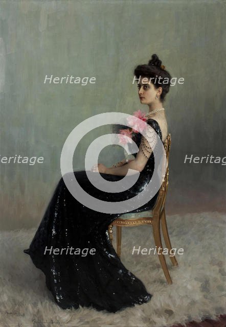 Portrait of Countess Maria Pavlovna Abamelik-Lazareva (1876-1955), née Demidova, 1900-1901. Creator: Bogdanov-Belsky, Nikolai Petrovich (1868-1945).