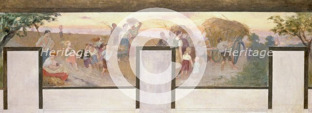 Esquisse pour la mairie de Bagnolet : Les travaux des champs, 1893. Creator: Victor Marec.