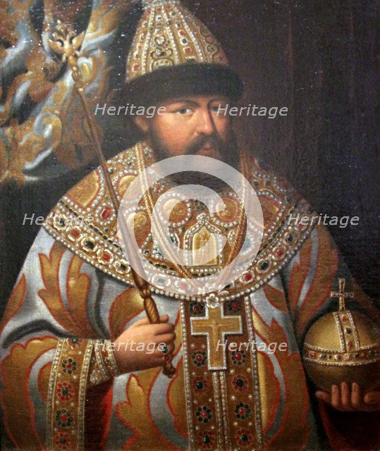 'Portrait of Tsar Aleksey Mikhailovich, first half of 19th century. Artist: Unknown