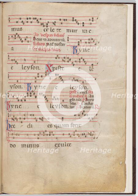 Leaf 5 from an antiphonal fragment, c. 1275. Creator: Unknown.