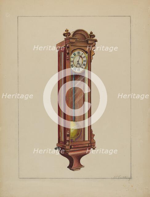 Wall Clock, c. 1937. Creator: John Cutting.