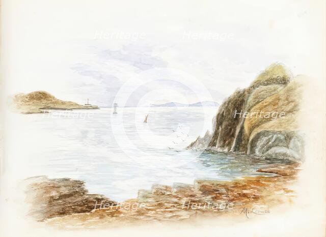 Sea view from Cliffs  -  from 'Gemmes de L'Art', a scrapbook of sketches by various..., 1898-1920. Creator: M le Cack.