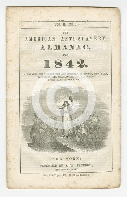 American Anti-Slavery Almanac Vol. II, No. I, 1842. Creator: Unknown.