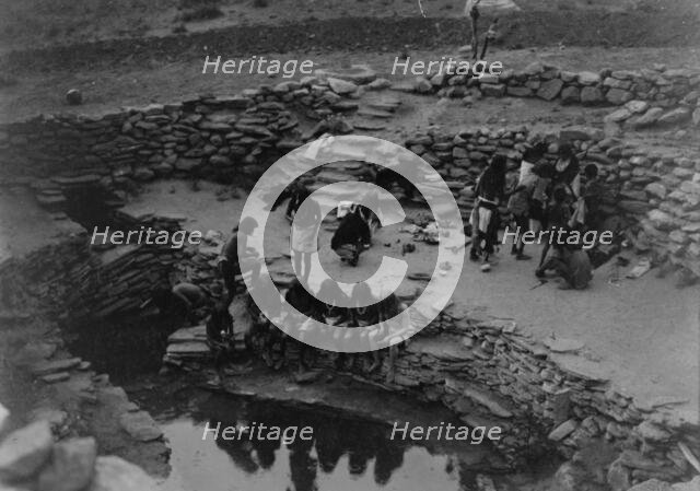 Flute ceremony at Tureva Spring, Middle Mesa, c1905. Creator: Edward Sheriff Curtis.