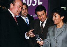 Ana Birulés i Bertran (1954 -). Spanish politician, Minister of Science and Technology, with Artu…