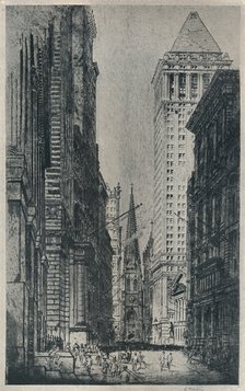 'Wall Street, New York', c1913. Artist: William Monk.