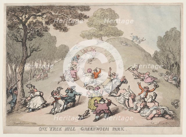 One Tree Hill, Greenwich Park, 1802., 1802. Creator: Thomas Rowlandson.