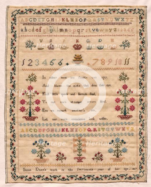 Sampler, 1817. Creator: Unknown.