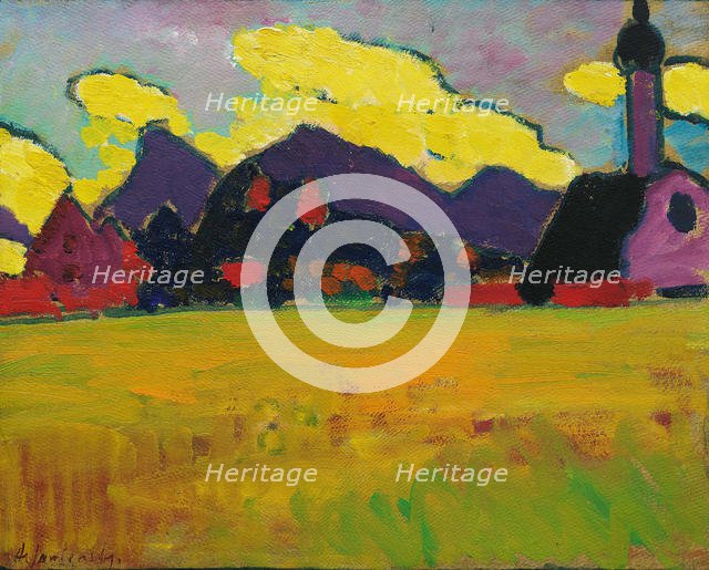 Landscape at Murnau (Yellow evening clouds), c. 1910. Creator: Javlensky, Alexei, von (1864-1941).